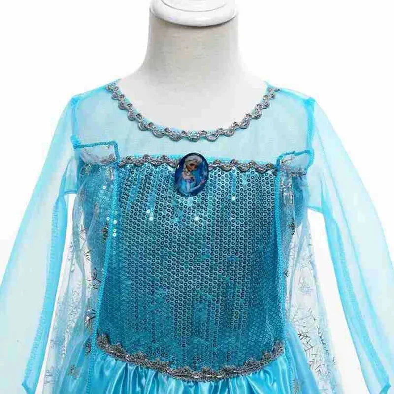 Elsa Dress for Girls Birthday Role Snow Queen Elsa Princess Dresses Kids Halloween Carnival Easter Party Dress Up Girls Costume