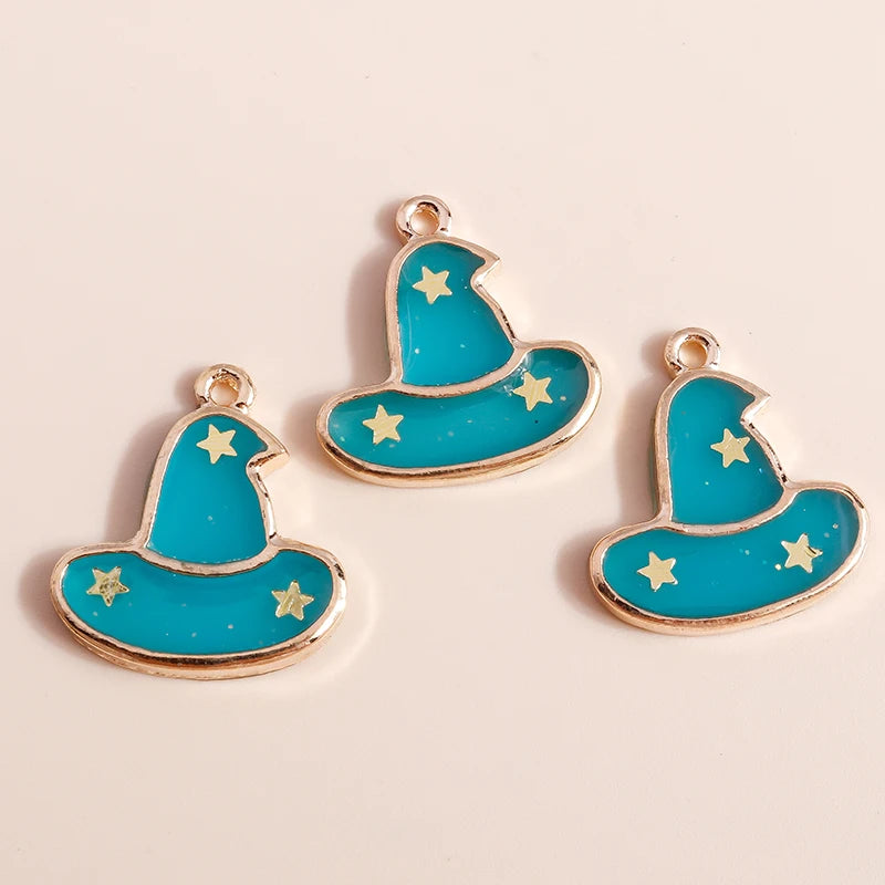 10pcs Enamel Halloween Skull Skeleton Charms Penants for Necklace Earrings DIY Bracelet Handmade Jewelry Accessories Findings