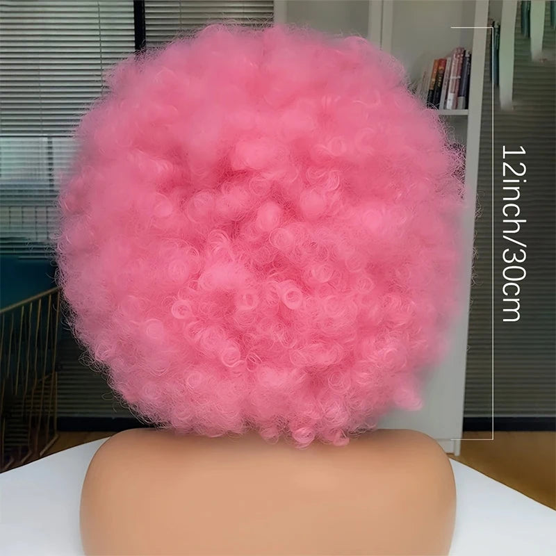70s Afro Punk Rock Wig - Synthetic Curls, Fashion Design, Great Halloween Cosplay Wigs for Men and Women
