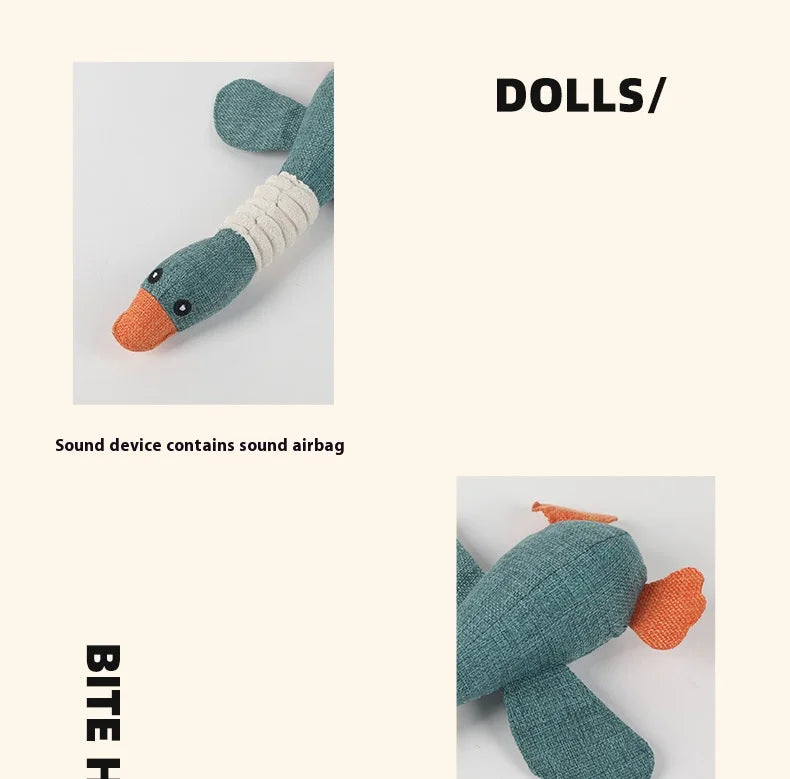 Dogs bite geese with their mouths, making sounds, playing fish, biting pets, cleaning teeth, interactive training for pets Whole