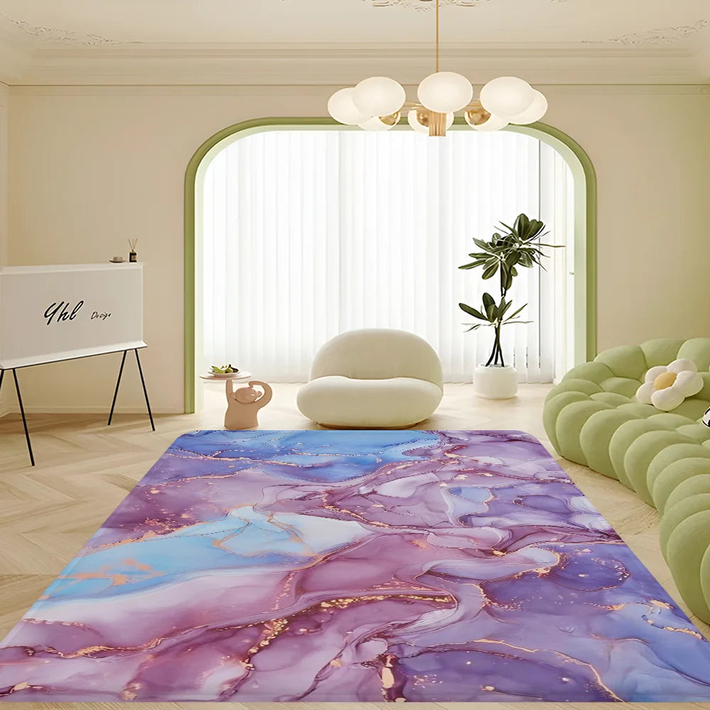 Marbling Floor Mat INS Style Soft Bedroom Floor House Laundry Room Mat Anti-skid Bedside Area Rugs