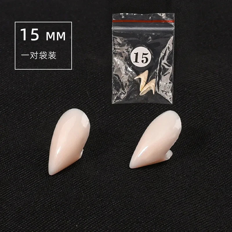 5Pairs Halloween Vampire Teeth Fangs Dentures Prop Party Costume DIY Cosplay Props Decor False Teeth Resin Fangs With Solid Glue