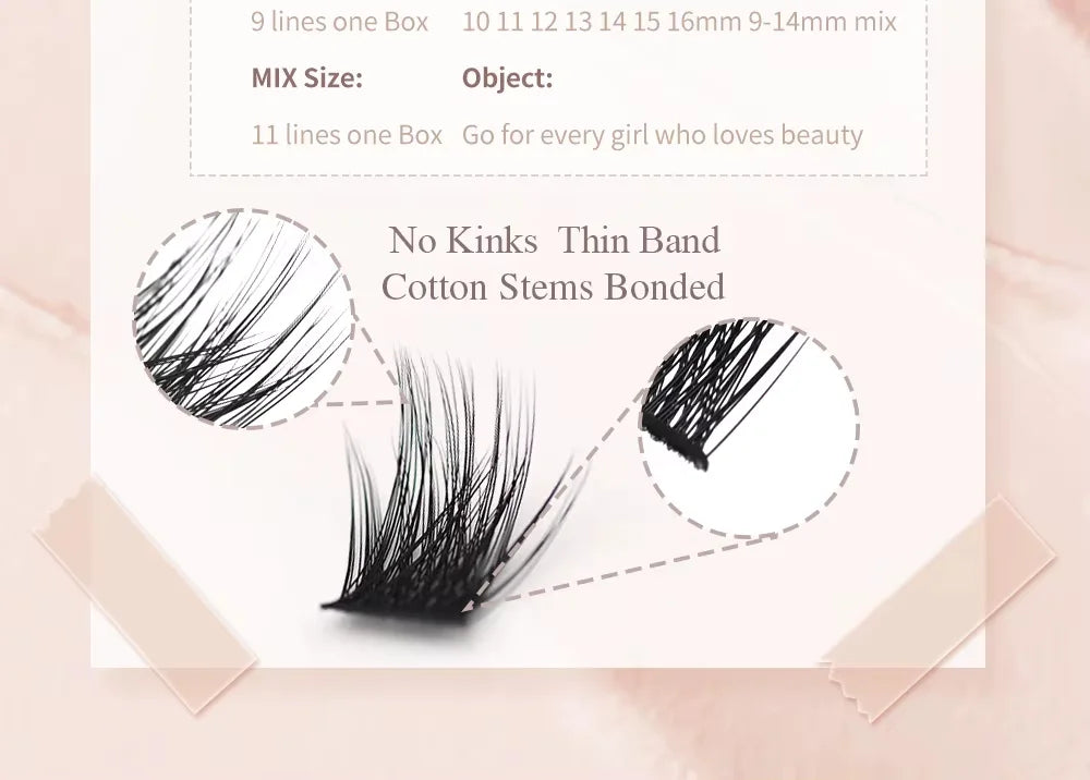 NAGARAKU T50 DIY Cluster Eyelashes Segment Volume Natural Lighter Bundles Makeup Tools Grafted At Home