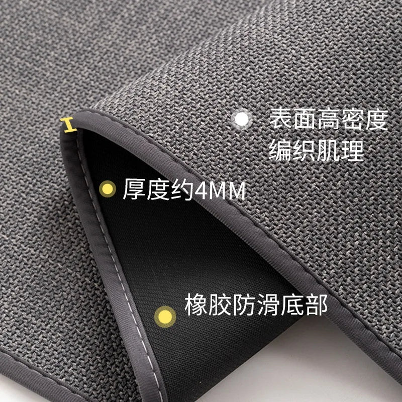 Grey Rugs for Kitchen Floor Mat Home Corridor Non-slip Carpet TPR Wear-resistant Antislip Foot Mats Bedroom Bedside Rug Alfombra