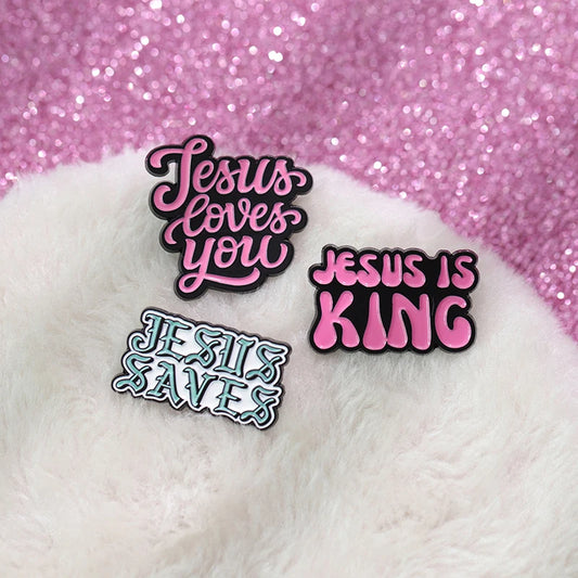 Text Love Like Jesus Enamel Pin Custom Easter Cross Believer Halloween Jewelry Lapel Clothes Backpack Shirt Gift For Fans Friend