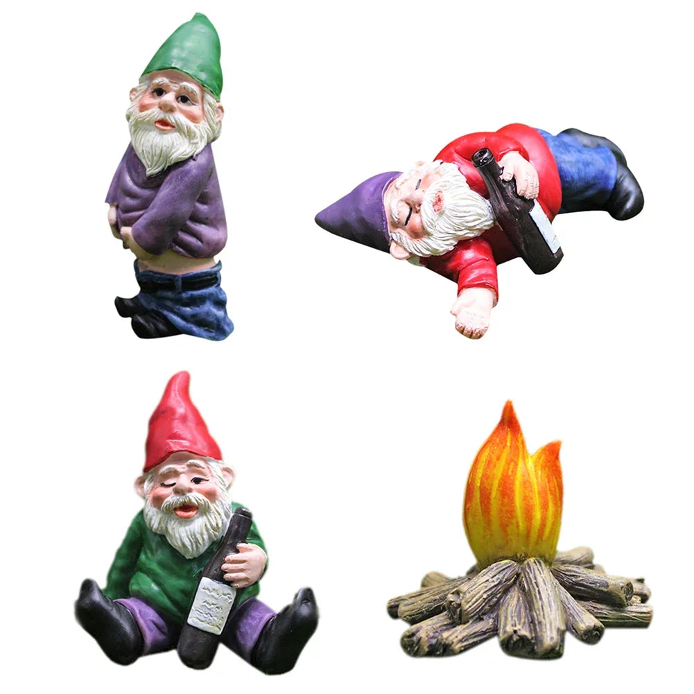 1pc Fairy Garden Drunk Gnomes Miniature Ornaments Set Mini Dwarf