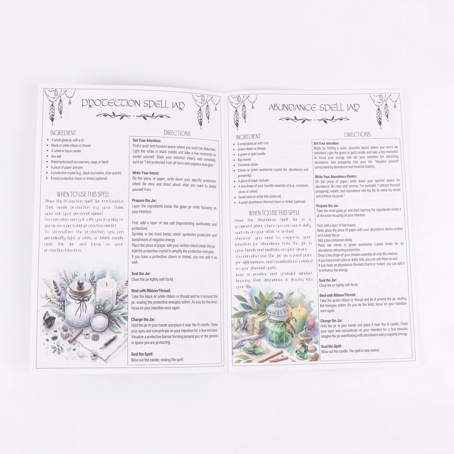 2 Ancient Herbal Magic Books - Detailed Picture Guide to Magical Herbs - Perfect for Birthdays, New Years, and Party Decorations