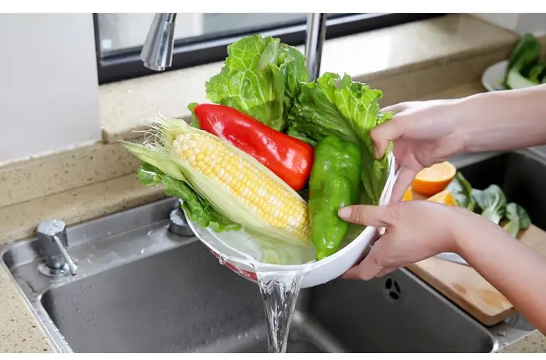 Hello Kitty Fruit Tray Vegetable Basket  Household Use Double Kitchen Storage Basketful Convenient Fruit Dish Kitchen Supplies