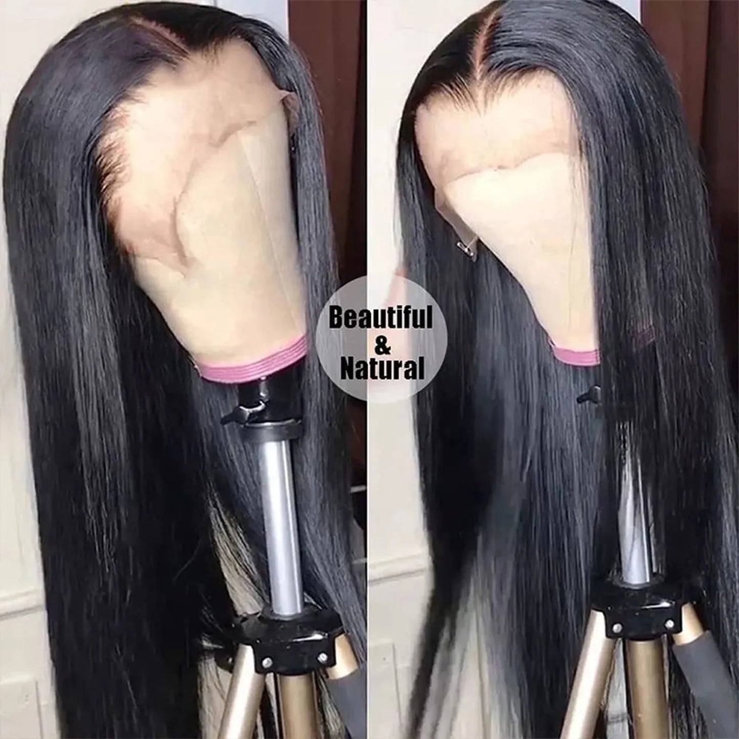 Lace Front Wig Human Hair Pre-Pulled Baby Hair Glue Free Human Hair Wig For Black Women Natural Color (20 Inch) Gift Ideas