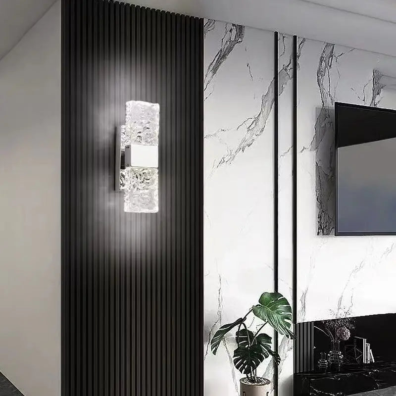 Corrugated Crystal Wall Lamps Modern LED Lighting Indoor Wall Sconces Living Room TV Background Bedroom Aisle Home Decor Lustre