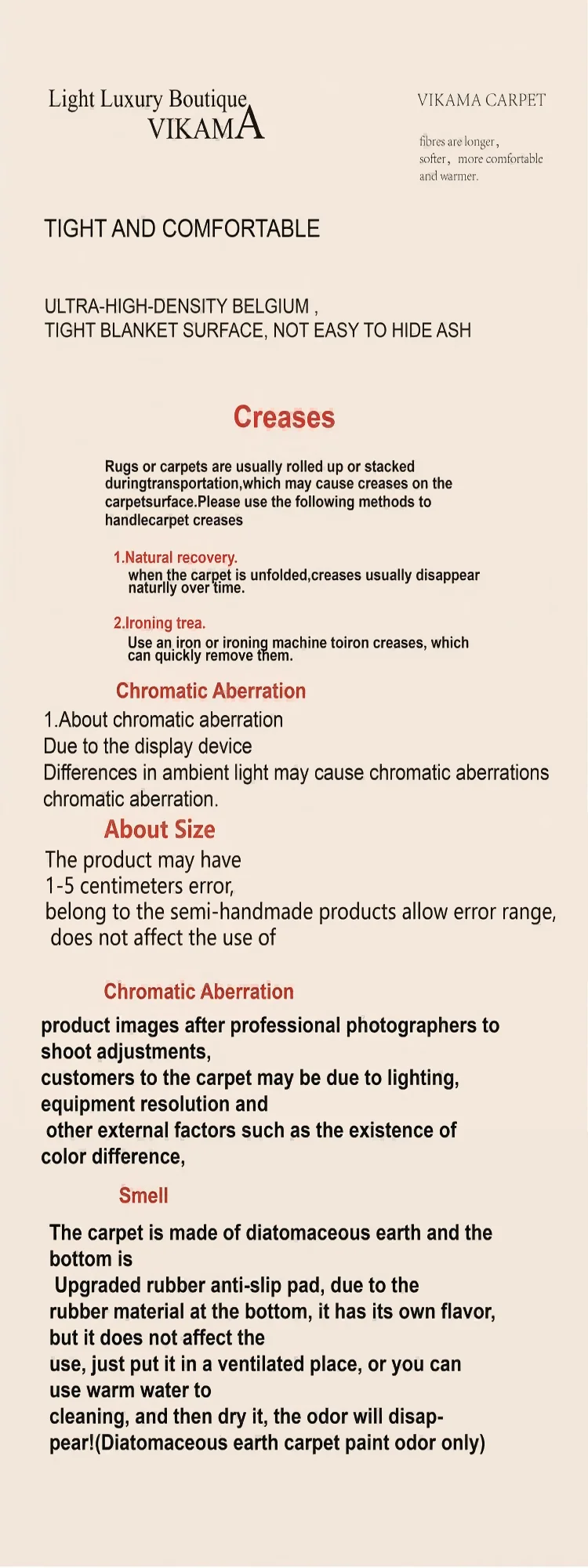 VIKAMA Cream Style Bedroom Bedside Rugs Teenage Room Bedside Rugs Floating Window Mat Mirror Front Rugs Home Decoration