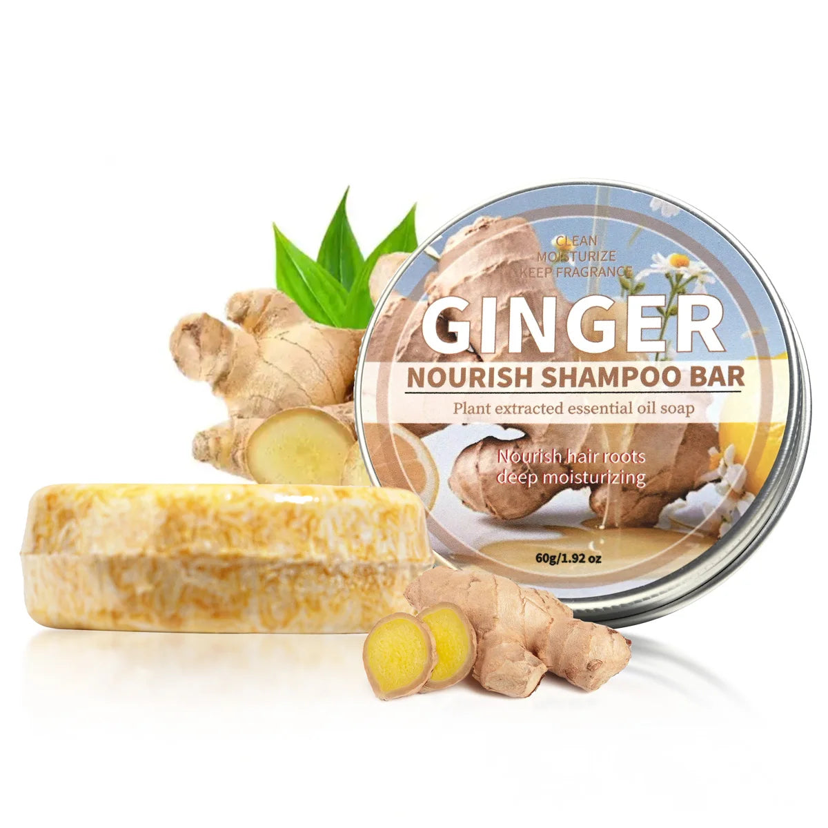 60g Ginger and Honey Soap Organic Herb Wholesale Handmade Soap Hair Treatment Shampoo Bar Wholesale Plant Extraction Dandruff