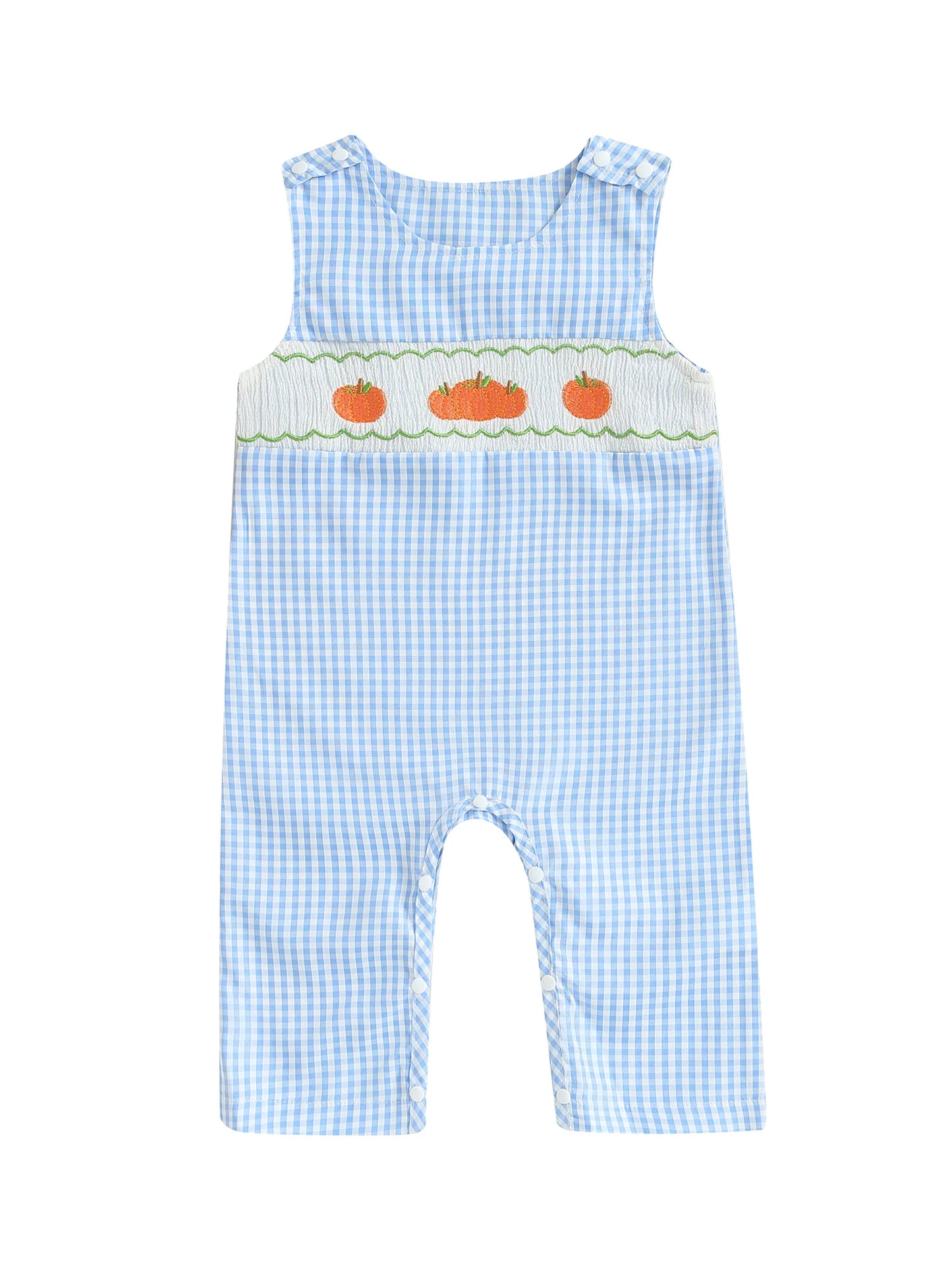 Infant Halloween Costume Sleeveless Round Neck Pumpkin Embroidery Bodysuit Toddler Outfit for Fall Festivities