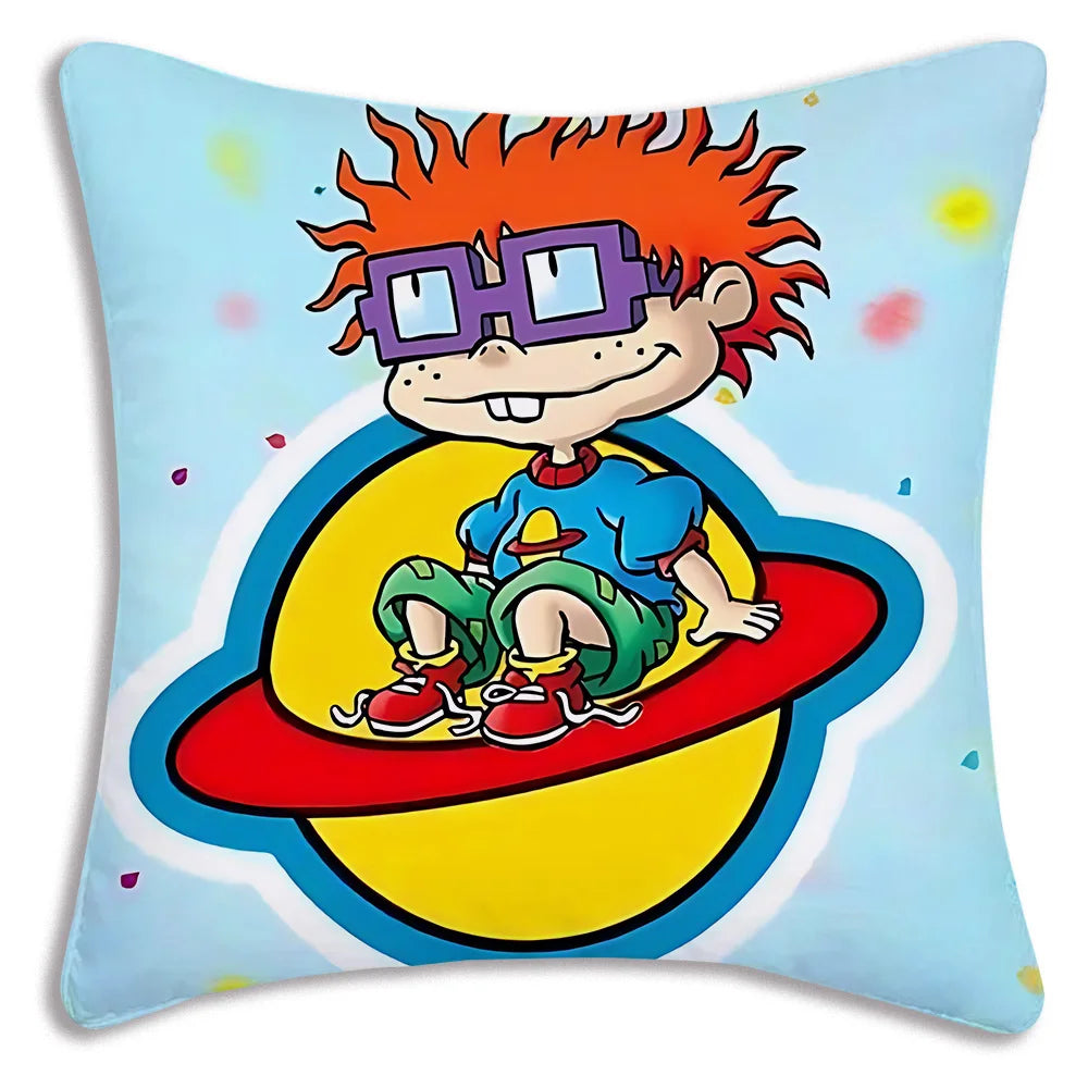 Cartoon Funny R-Rugrats Pillow Covers Cartoon Sofa Decorative Home Double-sided Printing Short Plush Cute Cushion Cover
