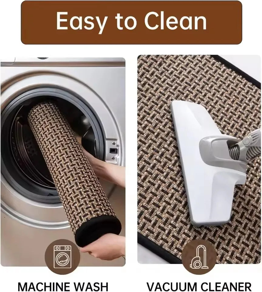 Grey Rugs for Kitchen Floor Mat Home Corridor Non-slip Carpet TPR Wear-resistant Antislip Foot Mats Bedroom Bedside Rug Alfombra