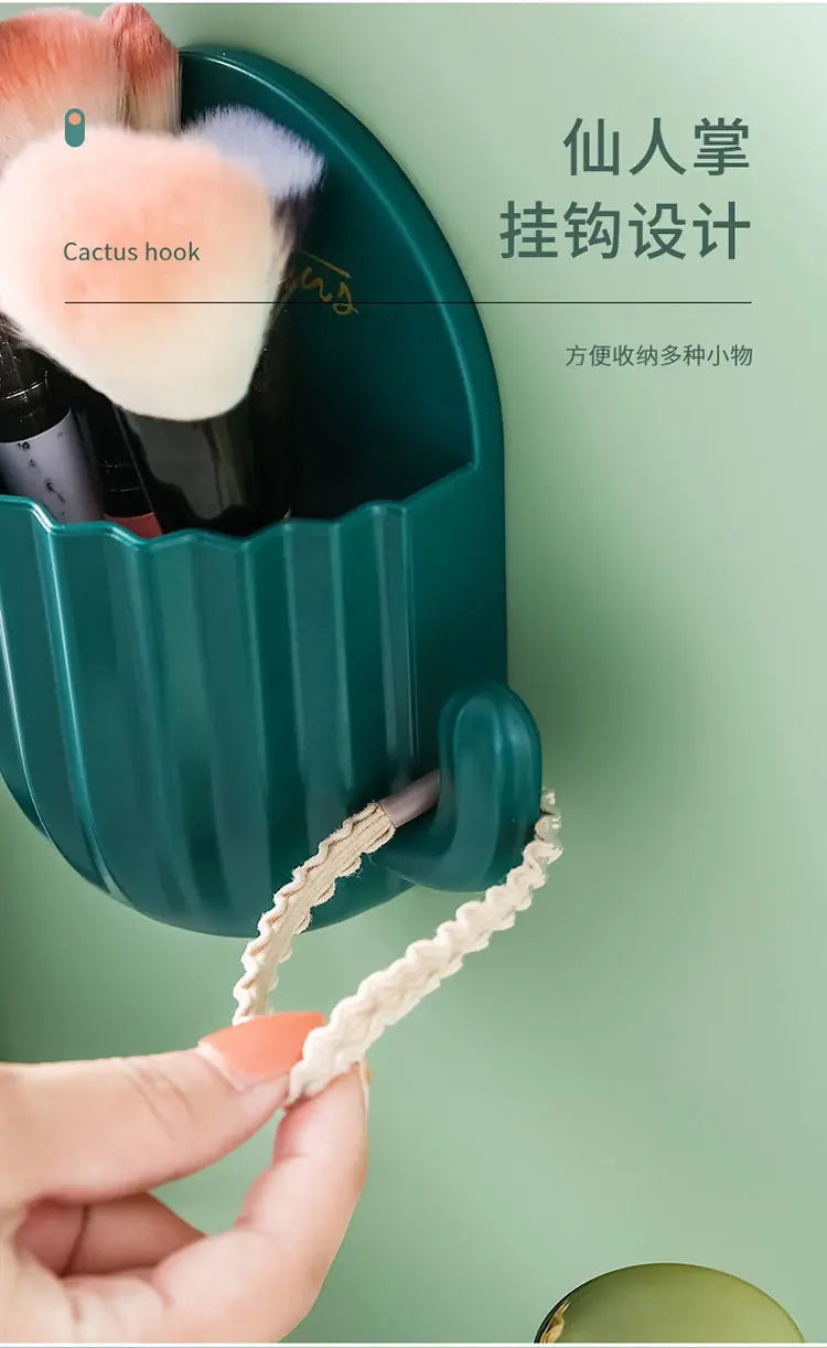 Cactus Toothbrush Holder Shelf Organizer Bathroom Household Items Bathroom Bathroom Shelves Drain