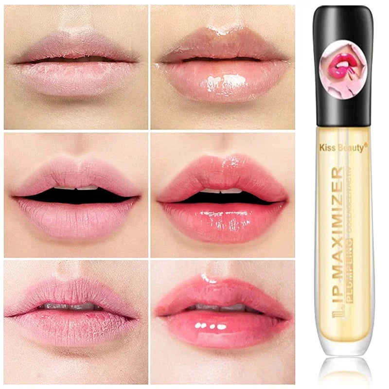 Lip Gloss Transparent Plumping Lip Oil Moisturizing Repairing Reduce Lip Fine Line Oil Brighten Enhance Lip Serum Cosmetics