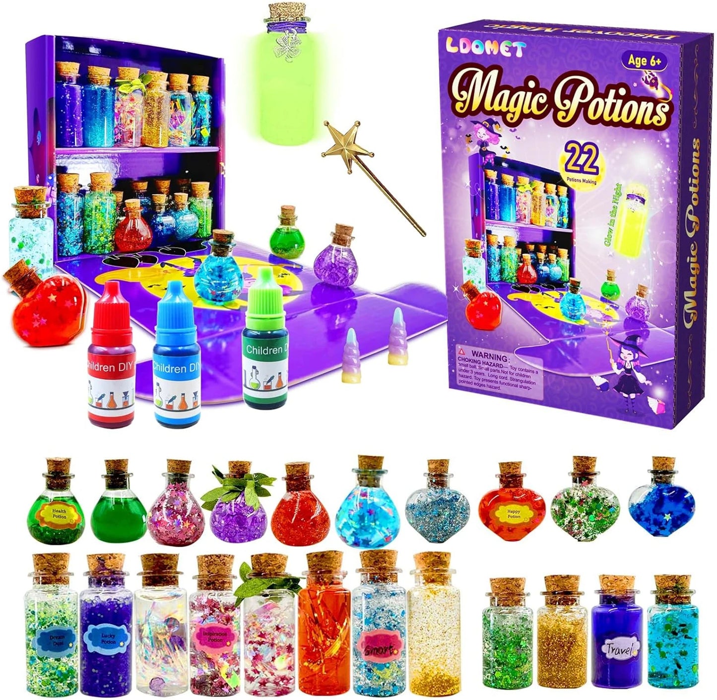 DIY Fairy Magical Potions Kit Horror Halloween Christmas Gifts Witches' Magical Color Changing Freezing Potions Art Craft Kit
