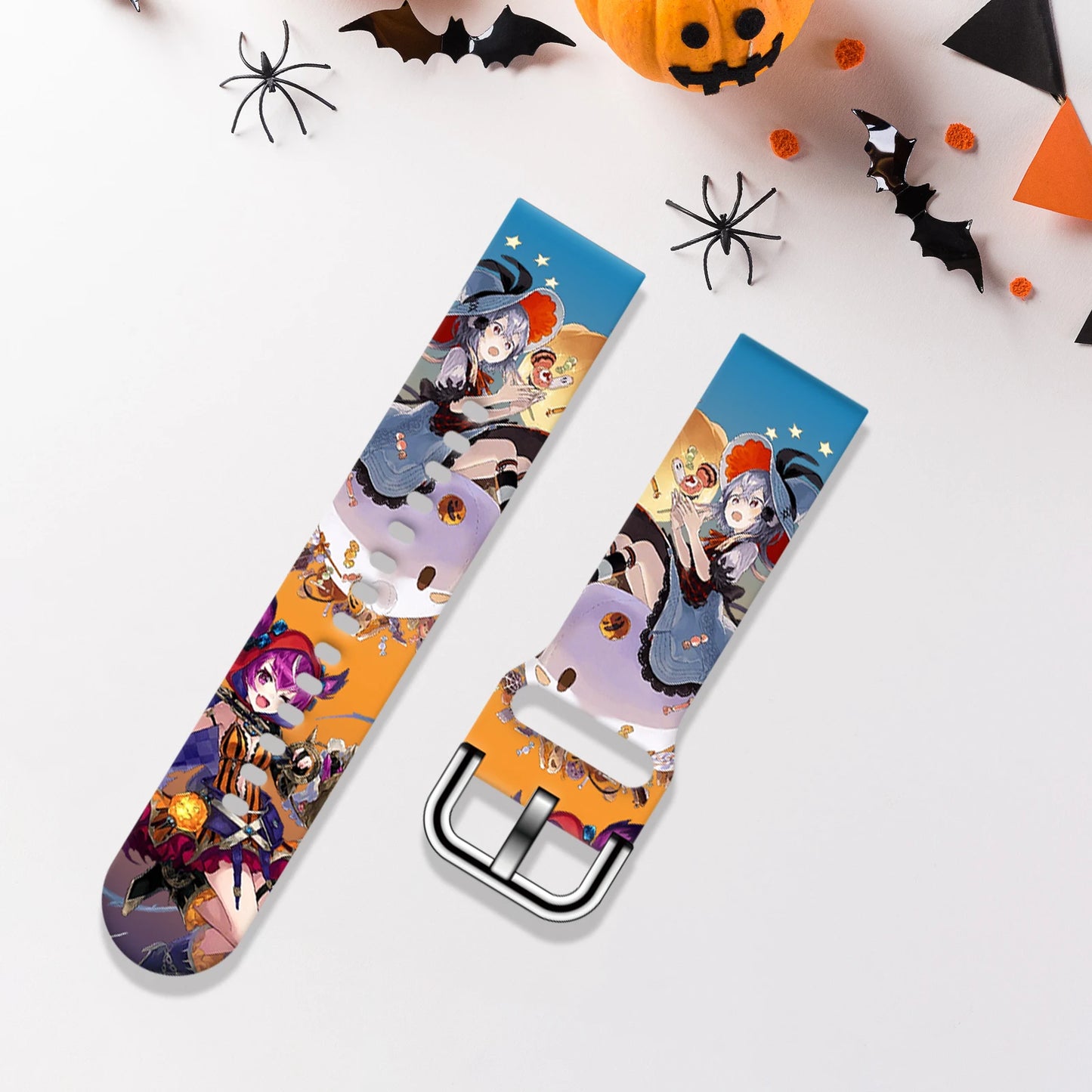 20mm Halloween Series Strap for Samsung Galaxy Watch 7/6/5 40mm 44mm Band Replaceable Bracelet for Xiaomi Huawei Amazfit Watch