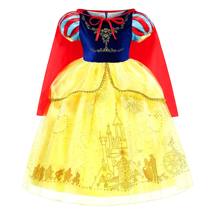 Snow White Costume For Girls Halloween Cosplay Disguise Princess Clothes Snow White Vestidos Party Dress