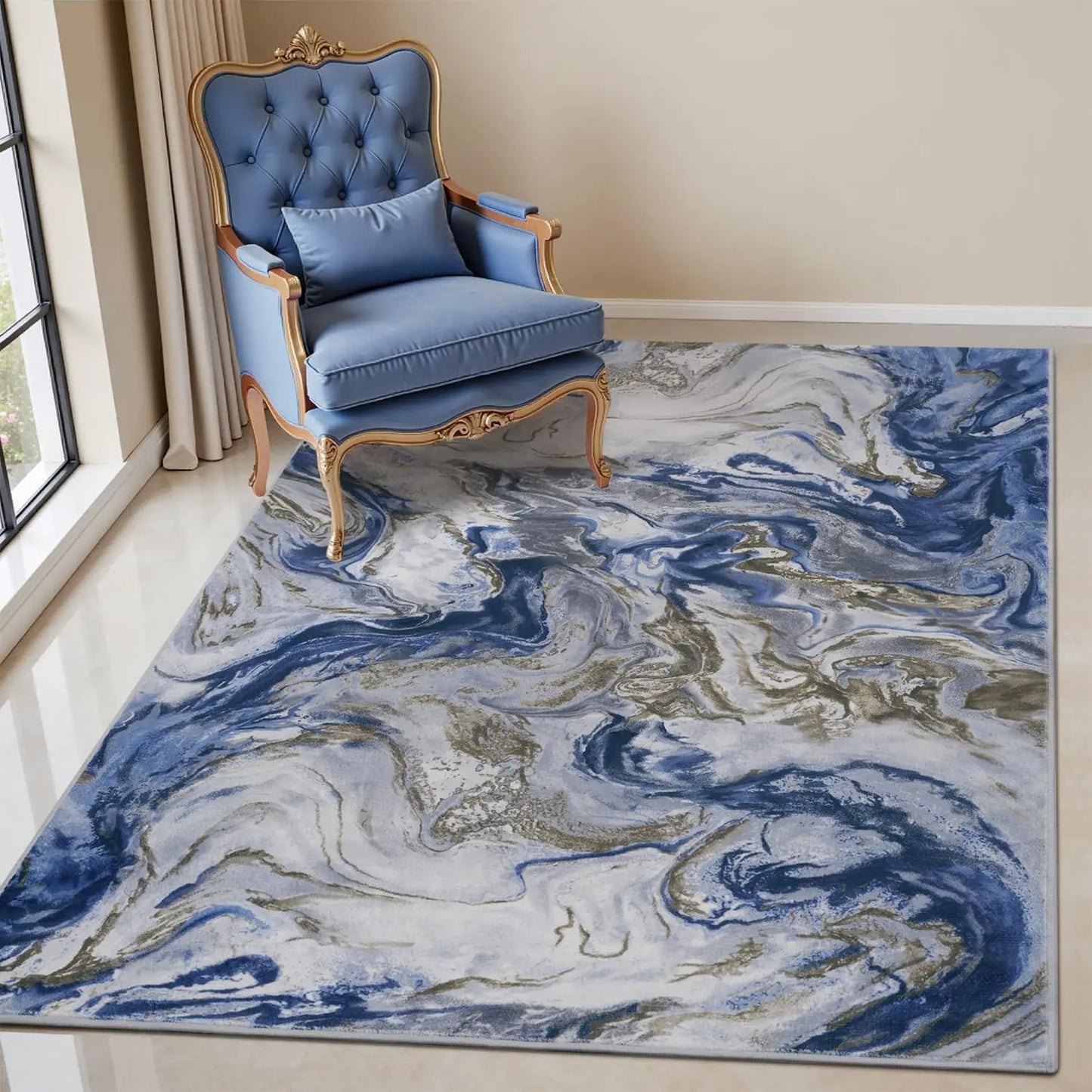 Area Rugs for Living Room, Modern Abstract Rug for Bedroom, Contemporary Machine Washable Rug, Large Stain Resistant Carpet