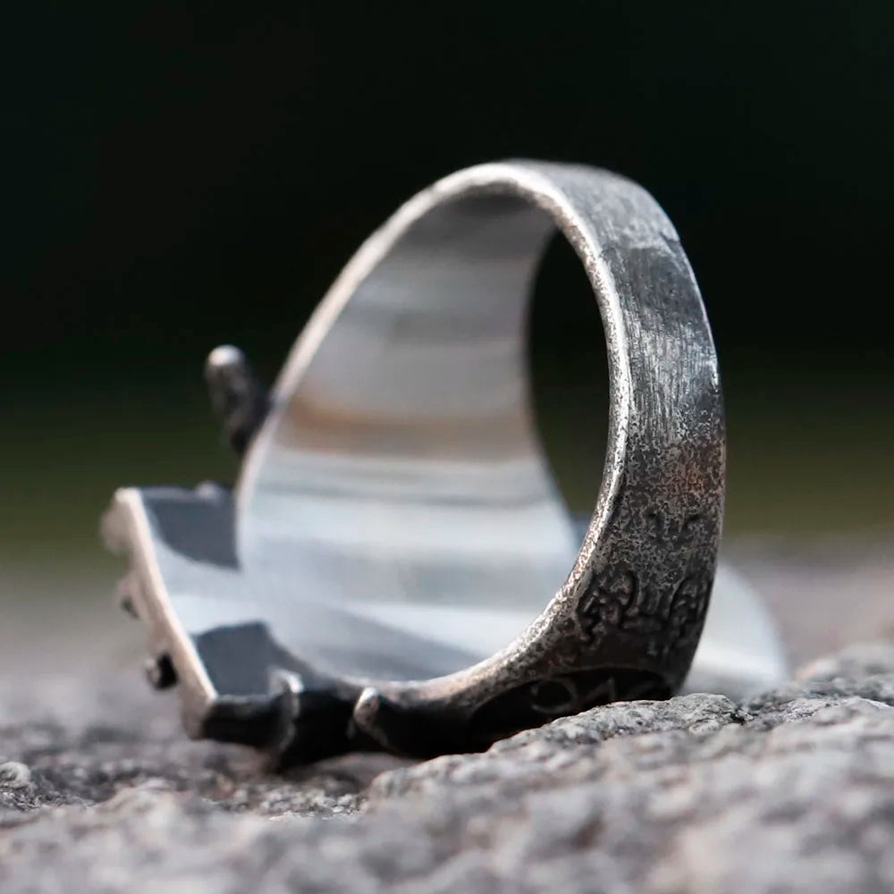 ew Vintage Ring Lucifer Satan Signet Ring For Men With Anubis Stainless Steel fashion punk Jewelry Gift Wholesale