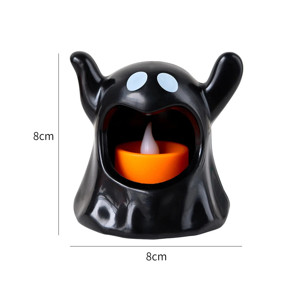 LED Electronic Candle Lights Kawaii Ghost Lights Halloween Scary Atmosphere Ornaments Kid Gift Party Desktop Decoration Props