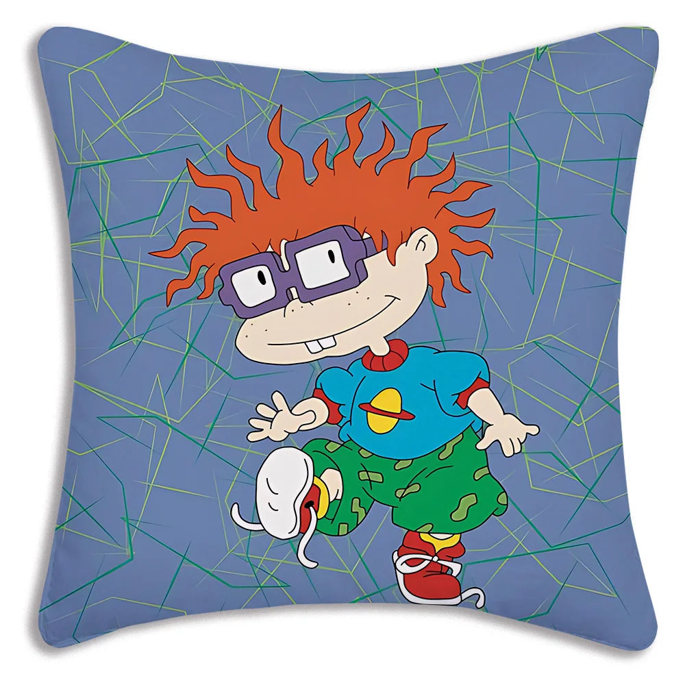 Cartoon Funny R-Rugrats Pillow Covers Cartoon Sofa Decorative Home Double-sided Printing Short Plush Cute Cushion Cover