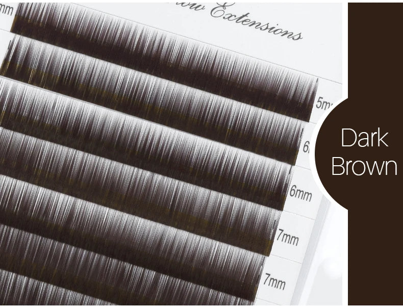 SONG LASHES  High Quality Straight Curvate Eyebrow Extensions False Eyebrow 12 lines Brown Color Eyebrow Extension