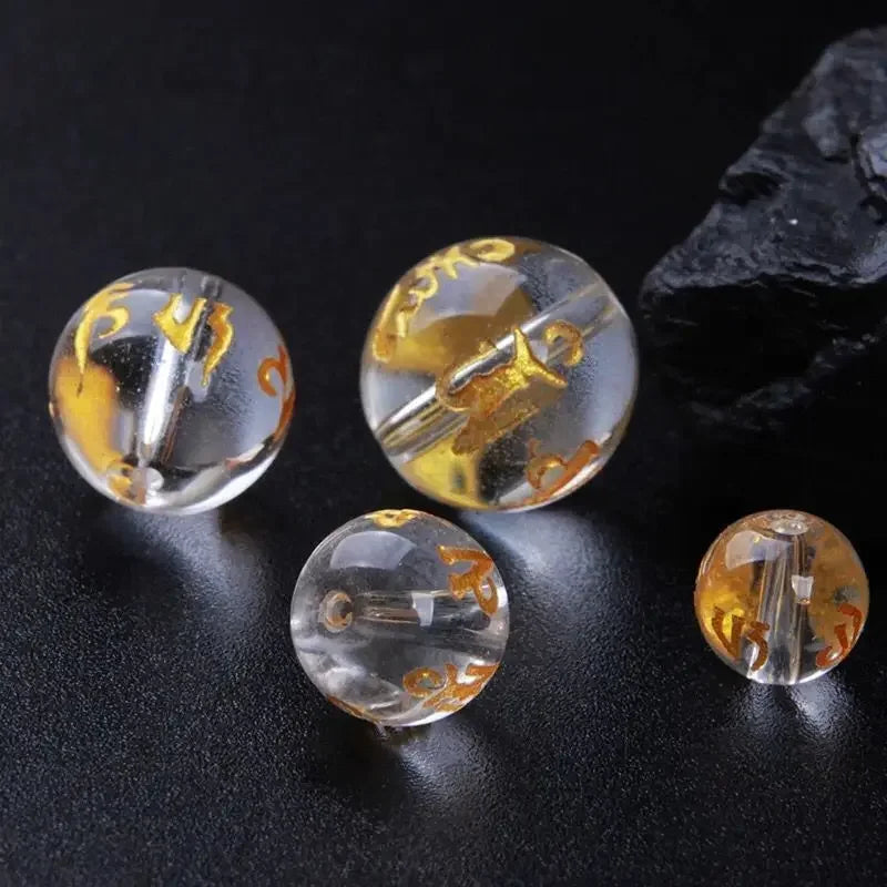 White Crystal Six Word Proverbs DIY Bracelet Accessories