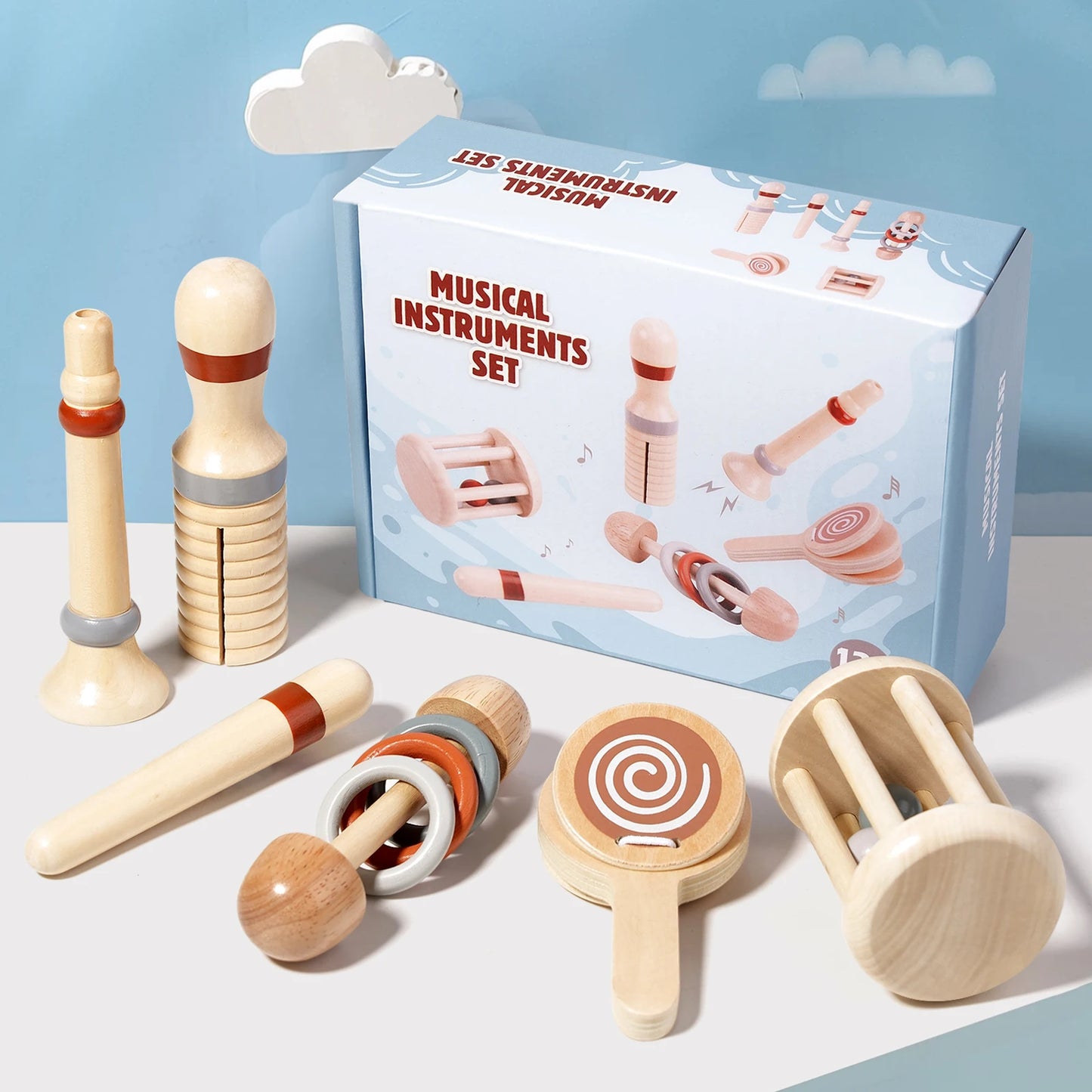 Baby Music Toys Montessori Wooden Toys Child Percussion Instruments Early Educational Toys Birthday Gifts for Toddlers Girl Boy