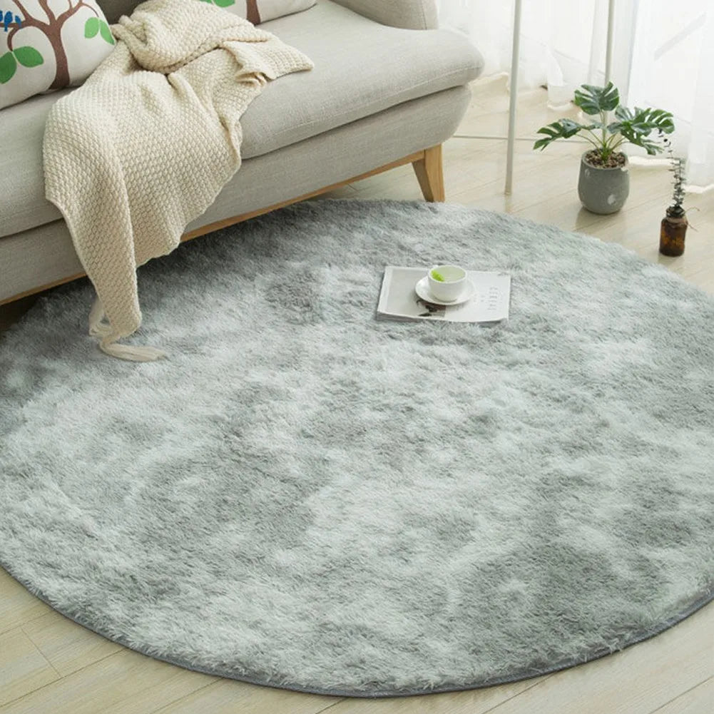 Circle Round Shaggy Rug Living Room Bedroom Carpet Floor Mat Anti-Skid Floor Soft Solid Large Carpets