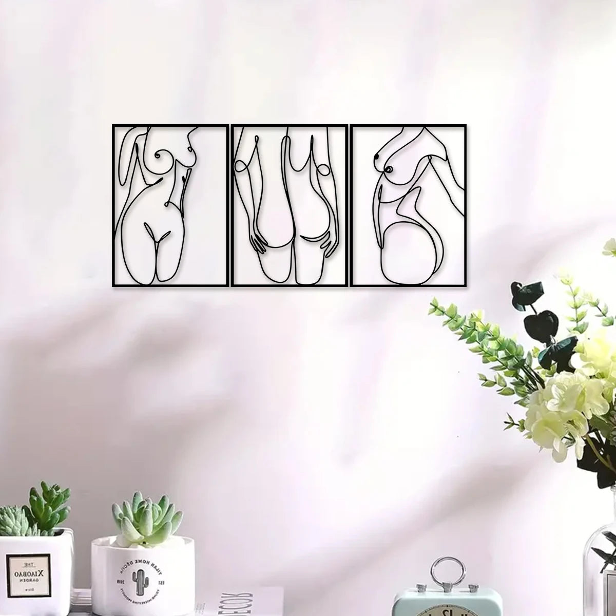 3PC Minimalist Abstract Women Wall Art Line Art Wall Art Decoration Single Line Women Home Hanging Wall Art Decoration