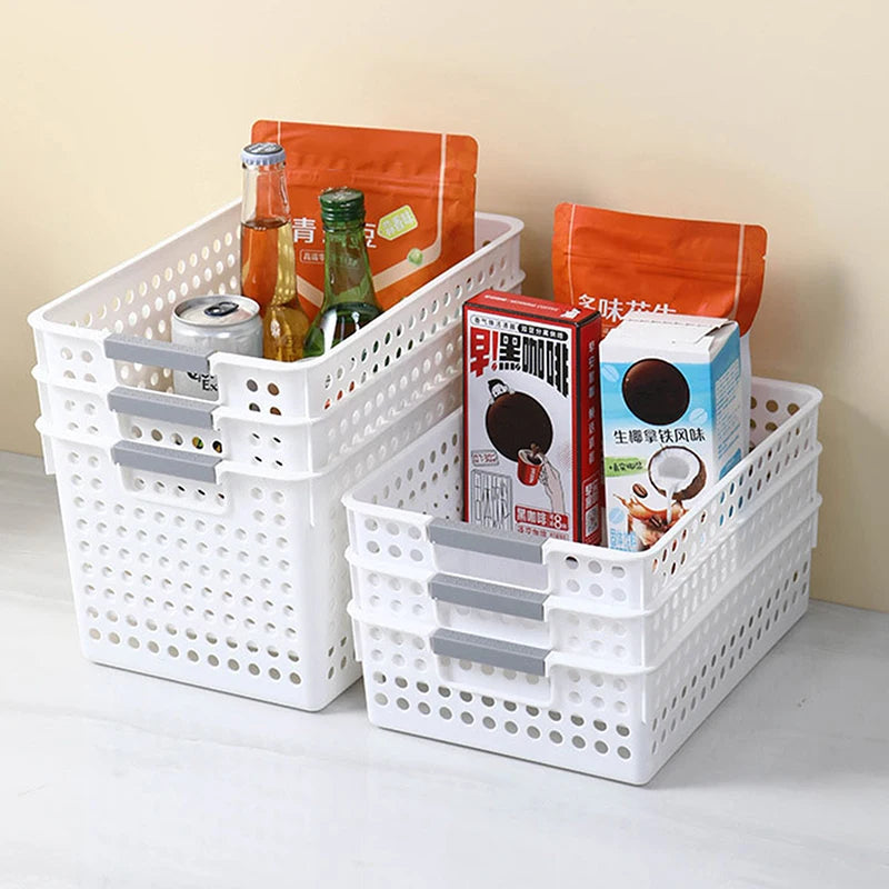 Household Hollow Out Storage Basket For Miscellaneous Toys And Cosmetics Desktop Minimalist Plastic Storage Basket
