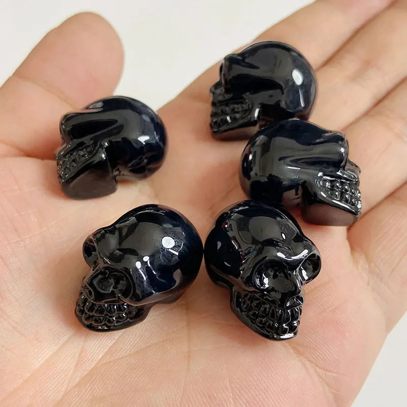 Crystal Skull Glass Carving Jewelry Quartz For Home Decoration Healing Crystals Skull Ornament Reiki Witchcraft Gifts Figurine