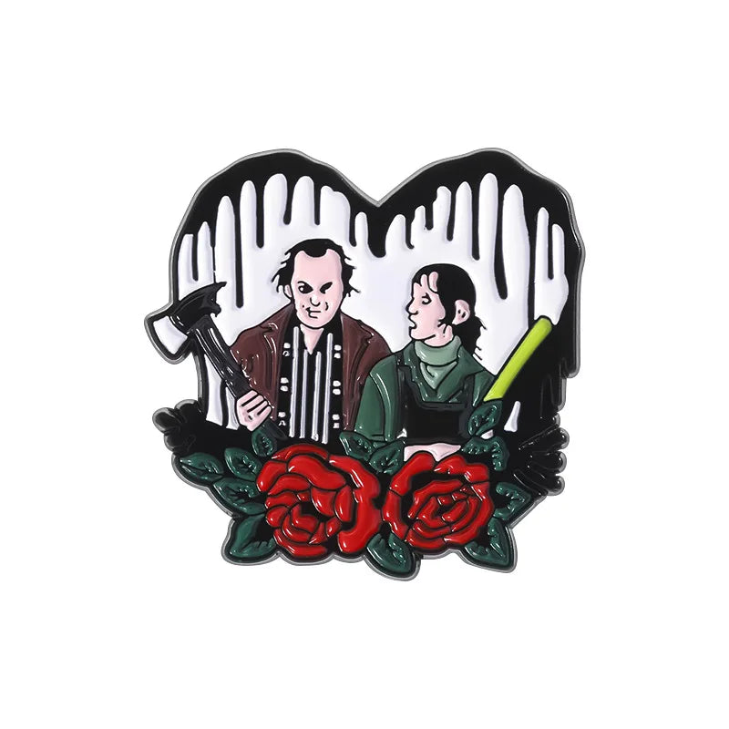 Anime Heart Rose Enamel Pins You Are Dreamy Cartoon Horror Mask Coffin Spider Lapel Badges Halloween Backpack Jewelry Gifts