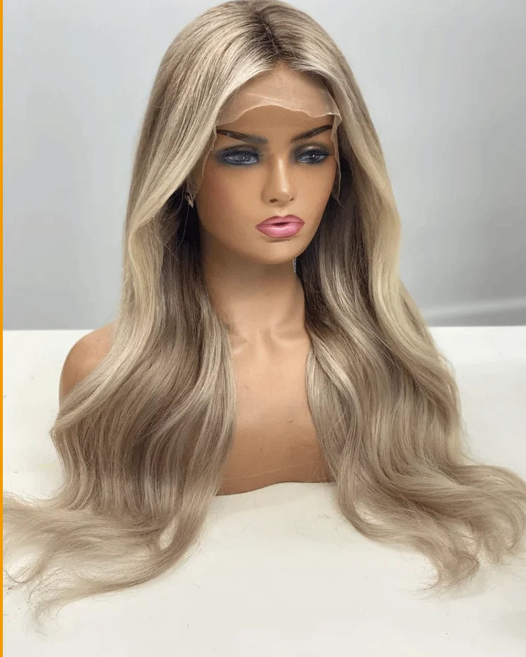 Blonde balayage full lace wigs Synthetic hair wig custom wigs lace front wigs blonde wig handmade wig hd lace wigs glueless wigs