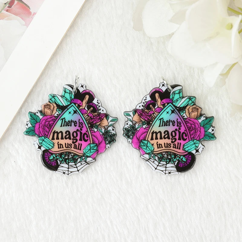 8Pcs Halloween Charms Creative Acrylic  OUIJA Sheep Pendant For Keychain Necklace Jewelry Diy Making