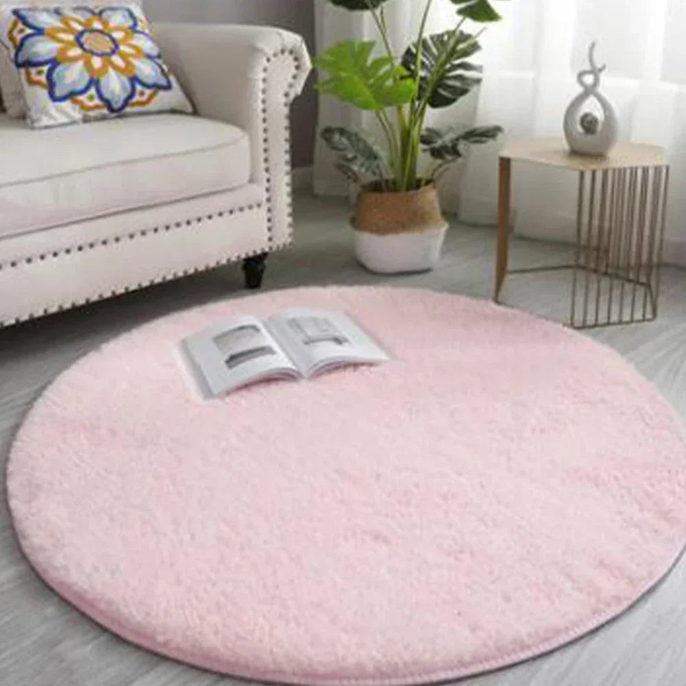 40/60/80cm Anti-Slip Round Rugs Large Shaggy Rug Super Soft Mat Living Room Bedroom Carpet Home Furnishings