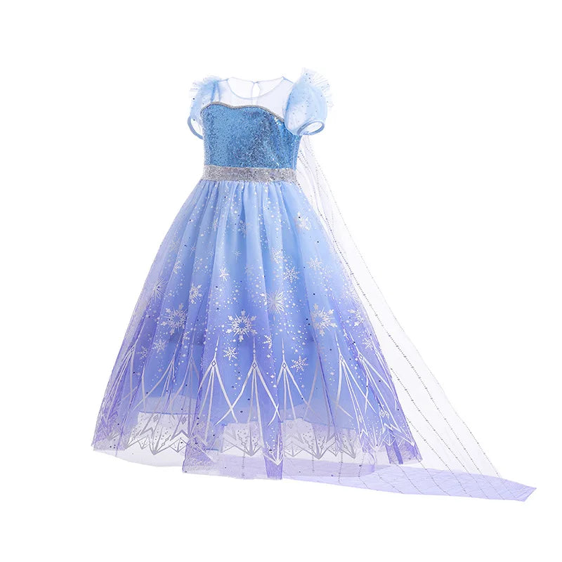 Disney Girl Elsa Role Playing Dress Light Up Kid Halloween Frozen Carnival Apparel Girls Birthday Cosplay Princess Glowing Dress
