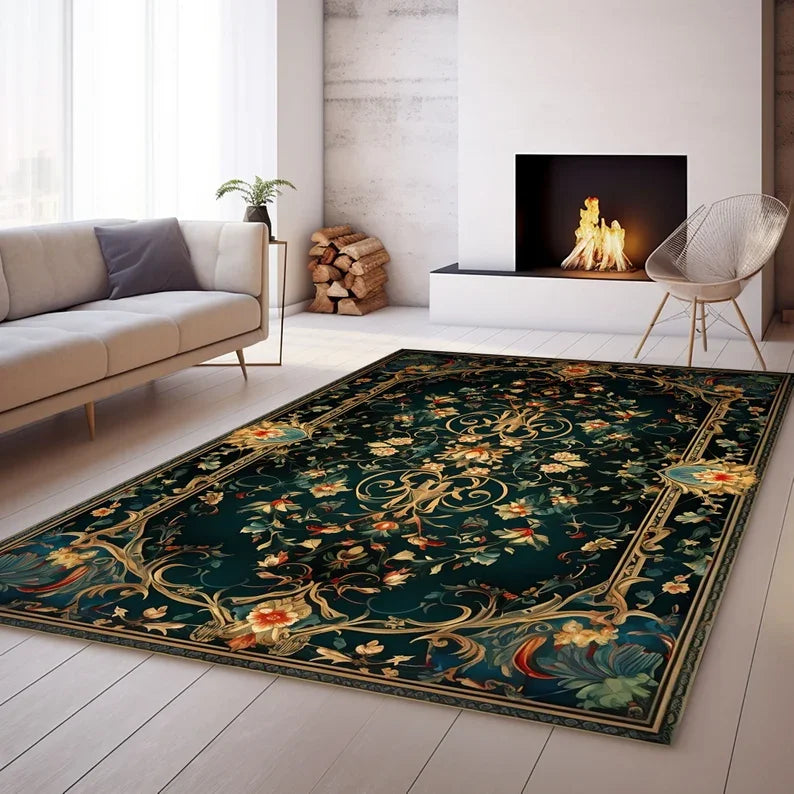 Rugs for Bedroom Aesthetic Turkish Rug Turkish Pattern Oriental Rug Vintage Style Turkish Rug, Anatolian Pattern Rug Print Mats