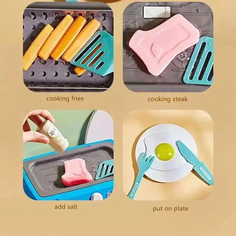 DIY Kitchen Cooking toy Set with 20pcs Multi-functional Induction Children's Play House Food Toys for Parent-child fuuny Gifts