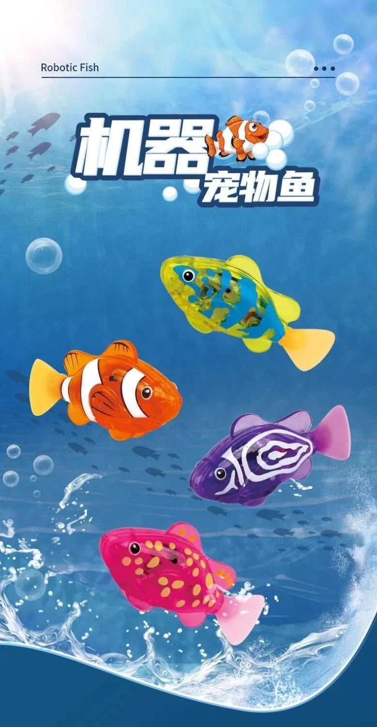 Children's Electronic Toys Can Swim In Water With Colorful Fish And Nostalgic Flip Imitation Mobile Phone Girl Gift