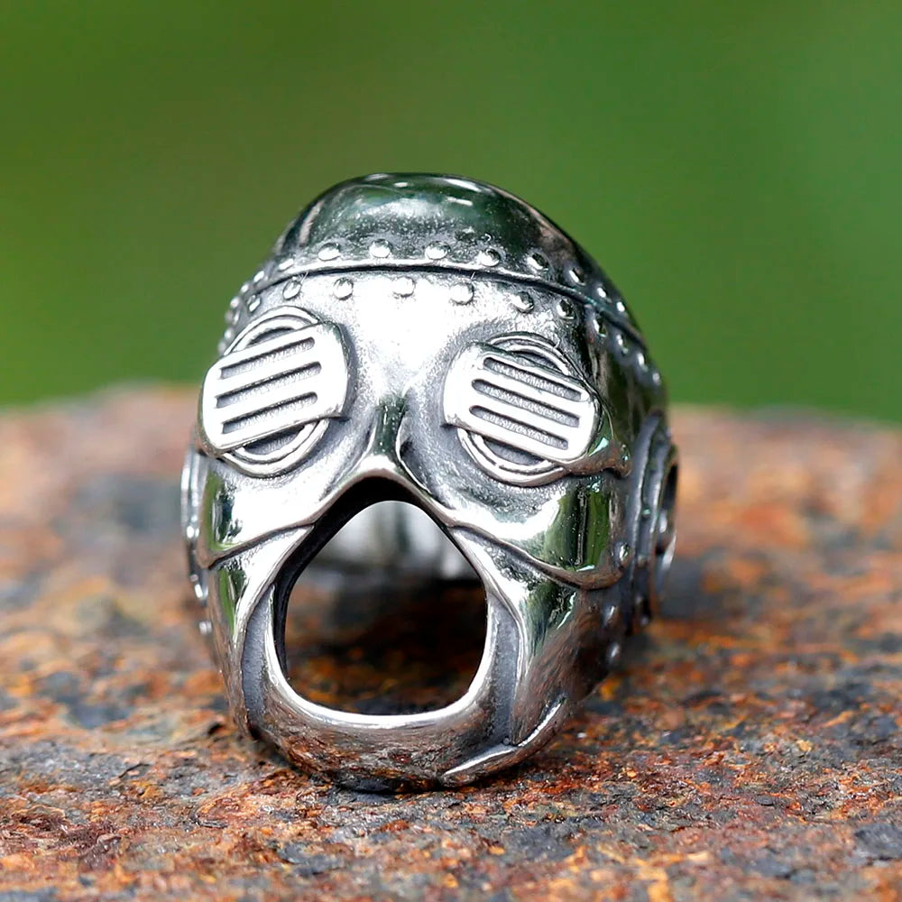 2023 Men's Flowers Skull Mask Ring Gothic 316L Stainless Steel Anel Motorcycle Band jewellery Party Halloween Gift free shipping