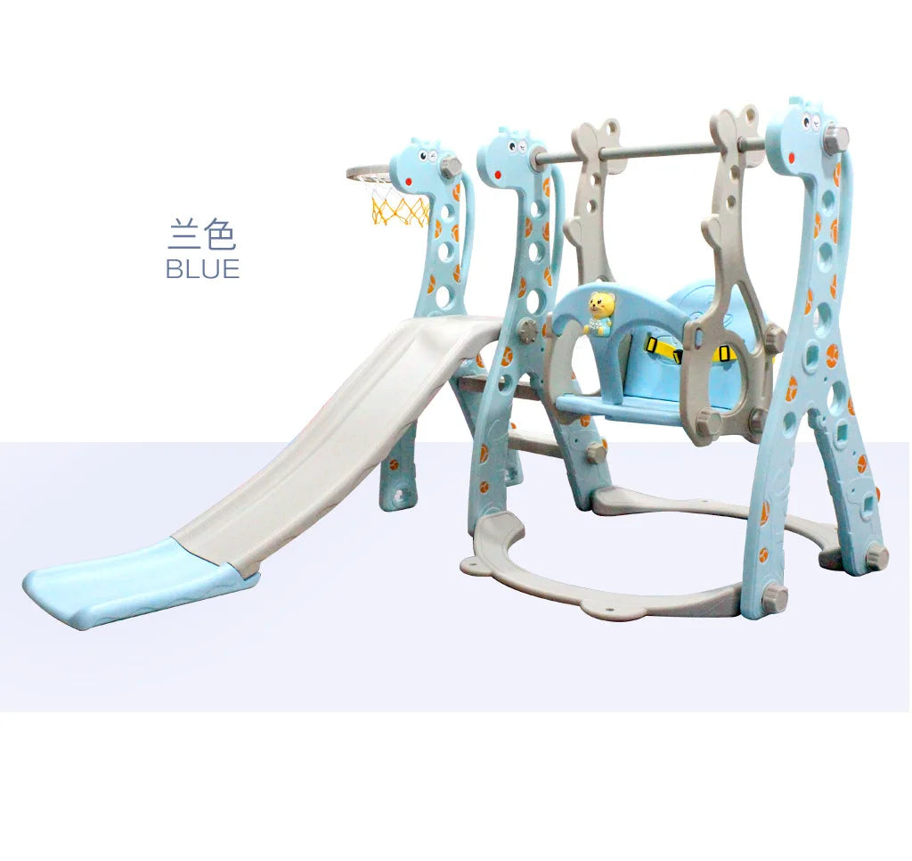 Household Children's Toys Slide Indoor Outdoor  Family Playground  Props Cartoon Giraffe Combination Swing Toys Gift for Kids