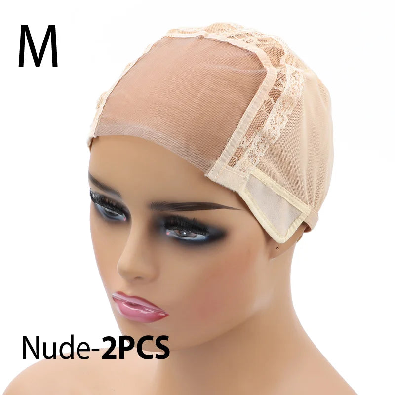 Lace Front Wig Cap For Making Wigs with Adjustable Strap Glueless Swiss Lace Net Weaving Cap to Make Wigs with Closures Frontals