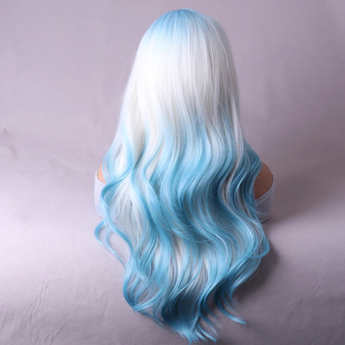 Peach shade shade wig Ladies dark red white shade shade wig with bangs Heat resistant synthetic wig Halloween cosplay party wig