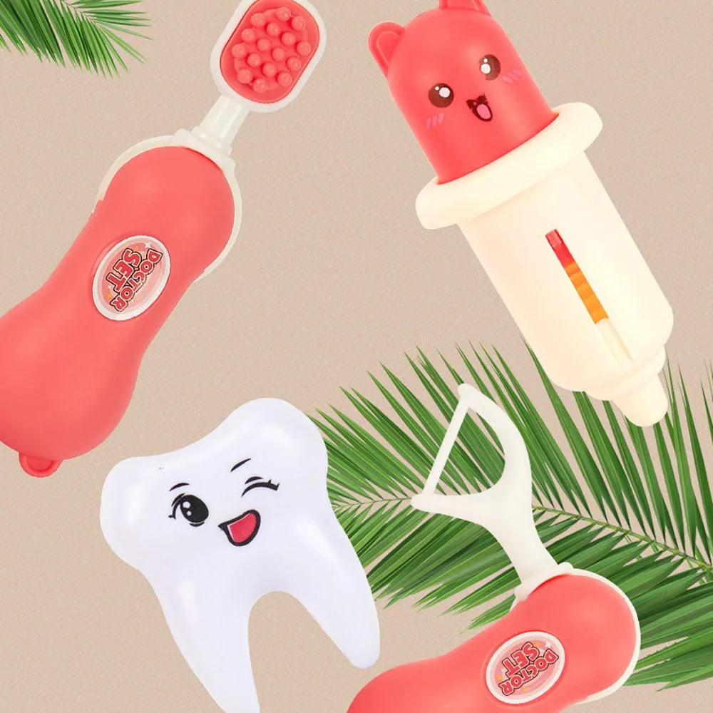 Role Playing Game Dental Doctor Toys Pretend Play Toothbrush Simulation Dentist Toy Set Interaction Early Education