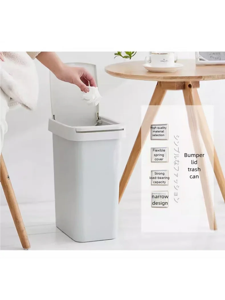 Odor Proof Diaper Pail Household Trash Can with Pop-Up Lid for Bedroom Bathroom Living Room Kitchen - Eco-Friendly Waste Bin