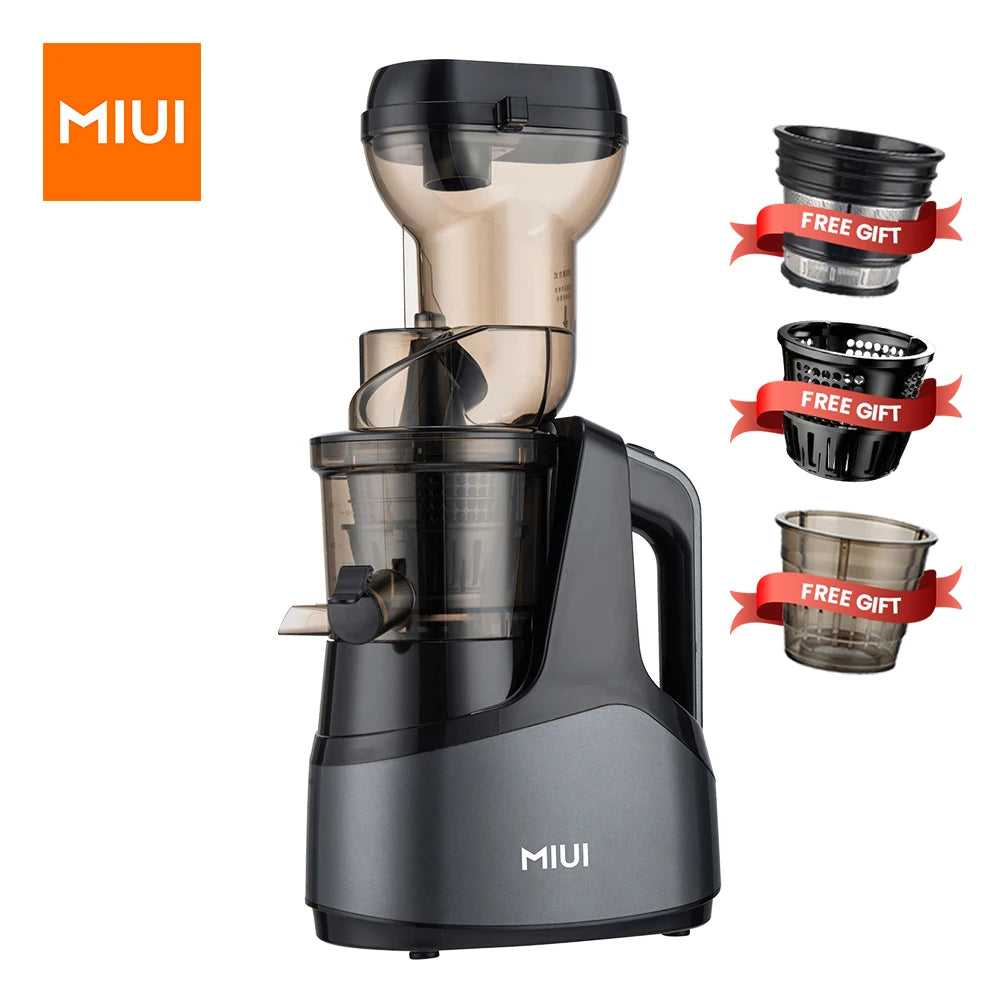 MIUI Original Juicer Commercial Juice Extractor Screw Cold Press Electric Slow Juicer Machine Flagship Easy-Clean Free 3 Filters